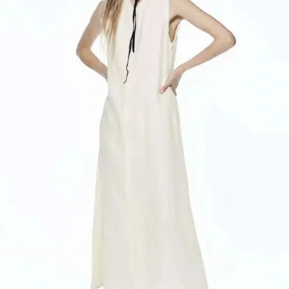 Zara Cream Maxi Dress - Picture 5 of 6
